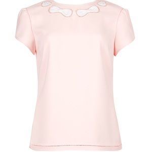 Ted Baker London Elitia Bow Cut Out Blush Top